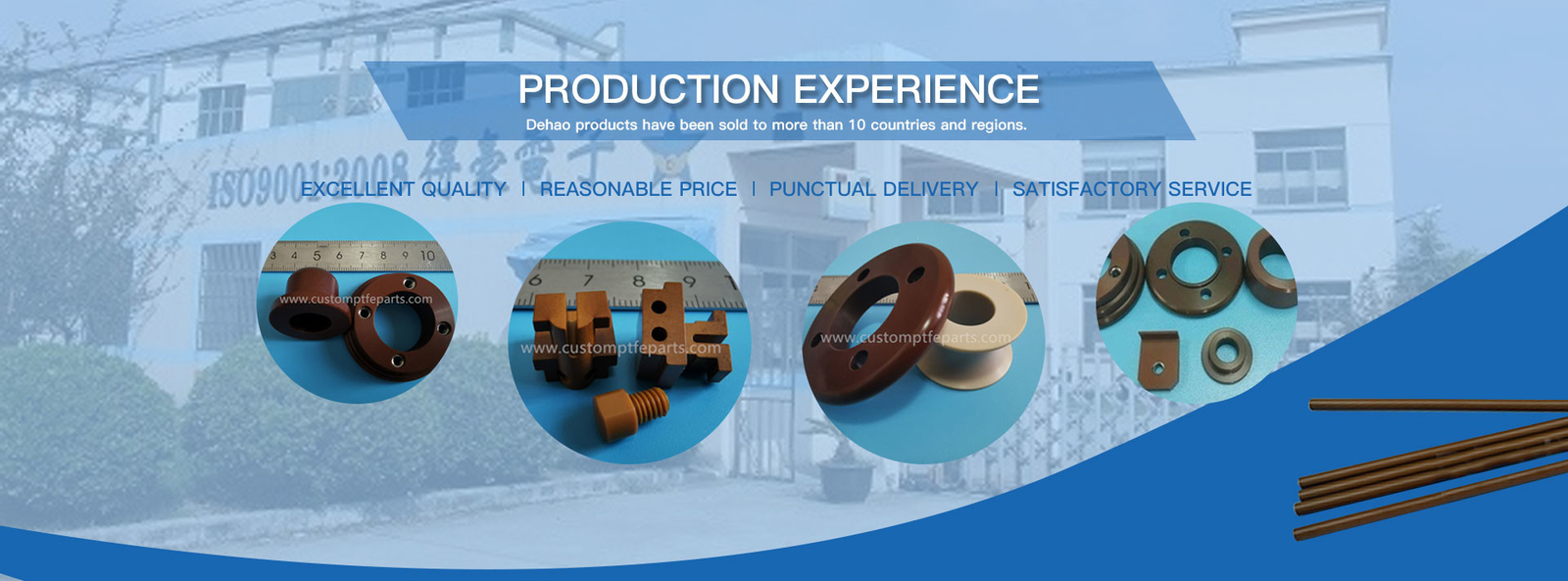 Qualität Kundenspezifische PTFE-Teile Fabrik